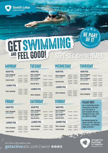 South Lake Swim Times Sept to Dec 2023