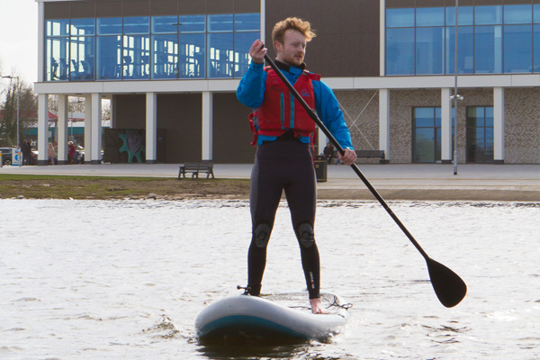 Paddleboarding at South lake Watersports