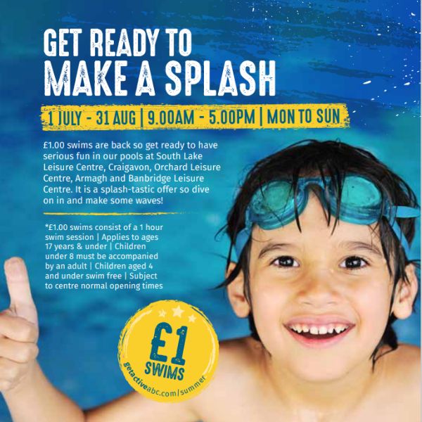 summer 2023 £1 swim poster