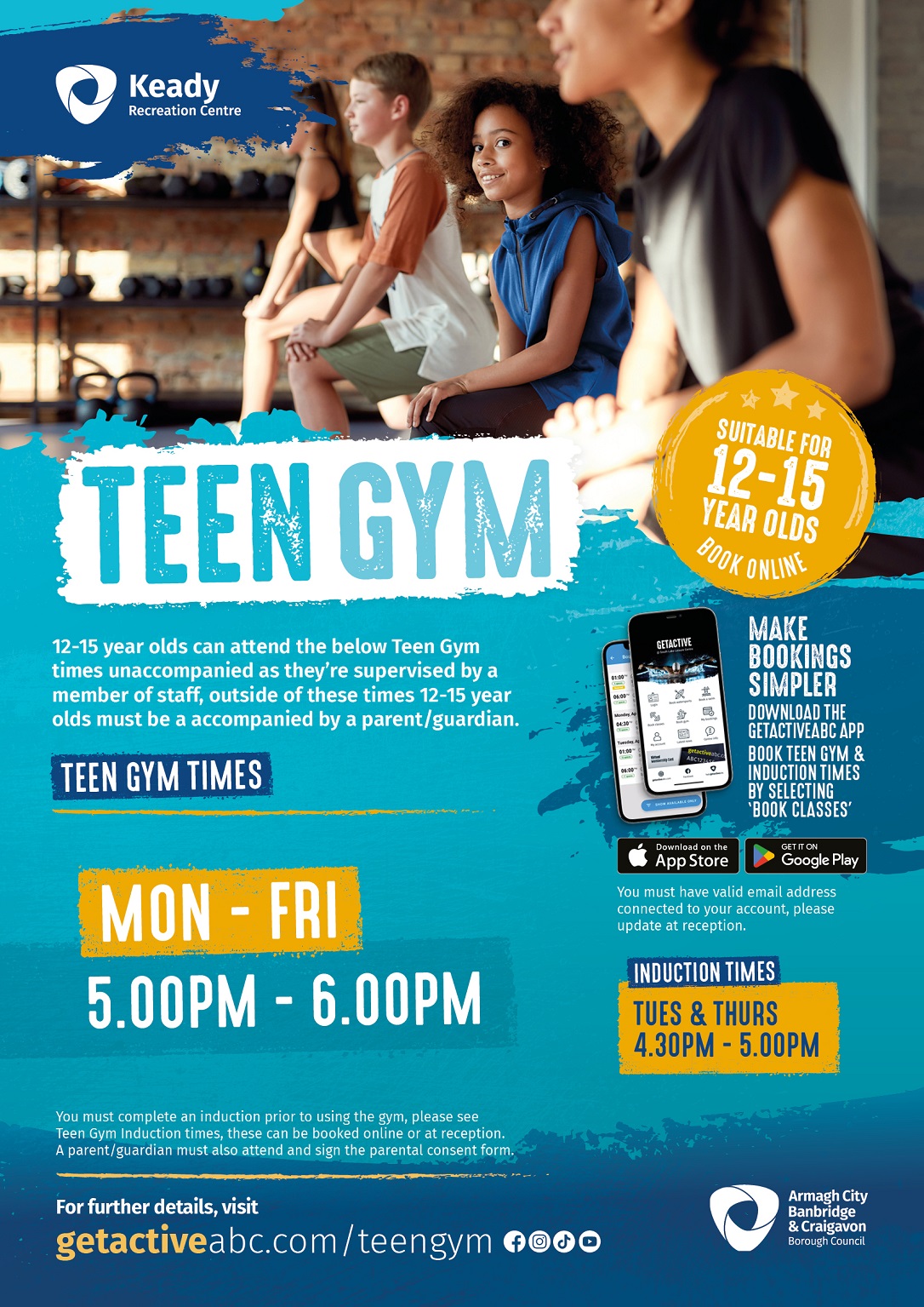 Keady Recreation centre Teen Gym Times