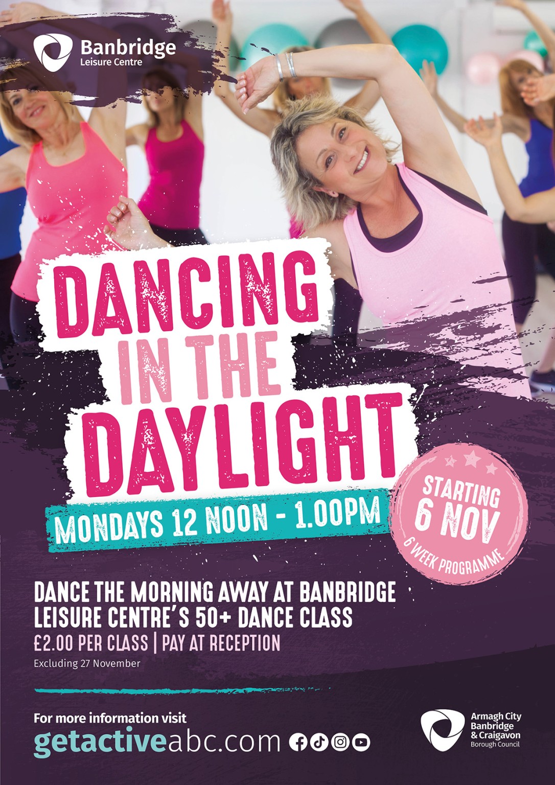 Dancing in the daylight at Banbridge Leisure Centre - Get Active ABC