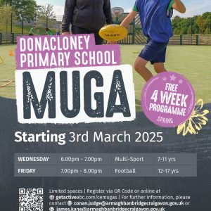 4721. GETACTIVEABC MUGA 2025 A5 FLYERS DONACLONEY PRIMARY SCHOOL