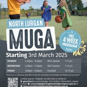 4721. GETACTIVEABC MUGA 2025 A5 FLYERS NORTH LURGAN