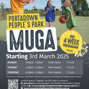 4721. GETACTIVEABC MUGA 2025 A5 FLYERS PORTADOWN PEOPLES PARK