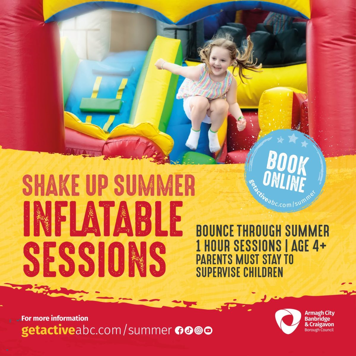 4195. GETACTIVEABC SUMMER INSTA INFLATBLE Summer 25 Inflatable sessions