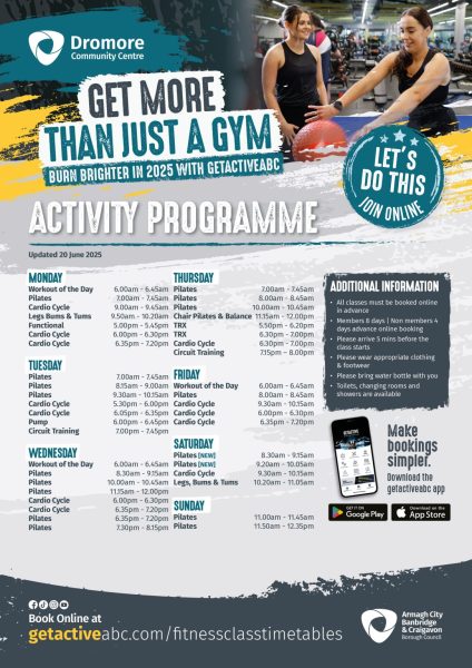 Dromore Community Centre Activity Programme updated 20 June