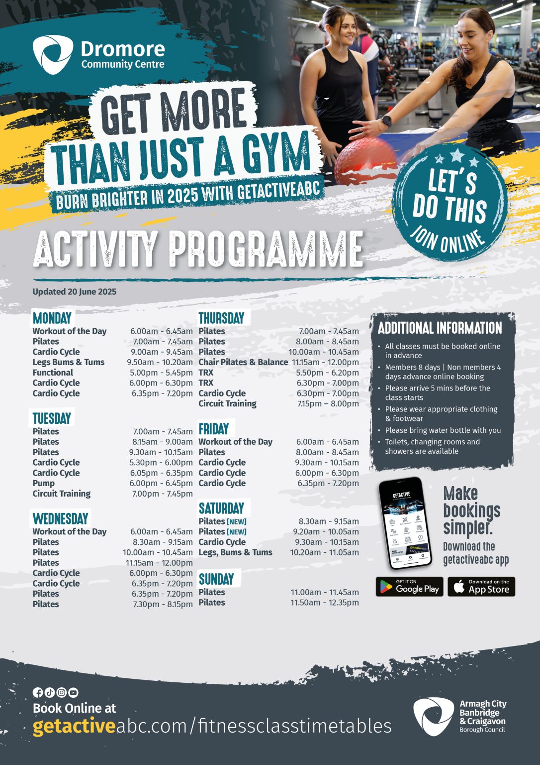 Dromore Community Centre Activity Programme updated 20 June