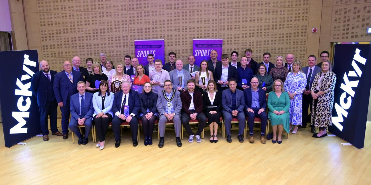 Large group of people at the senior sports awards